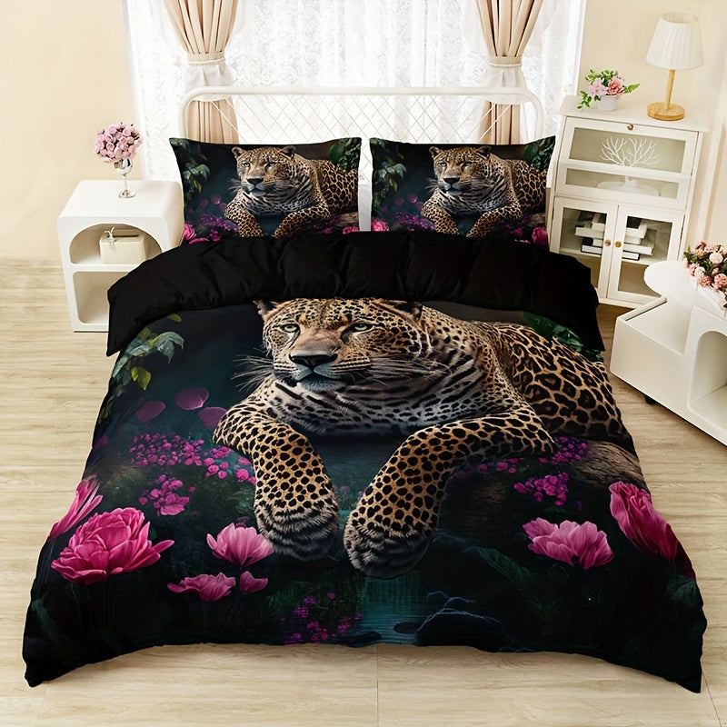 Beautiful Floral Animal Print 3pc Bed Set - Halri