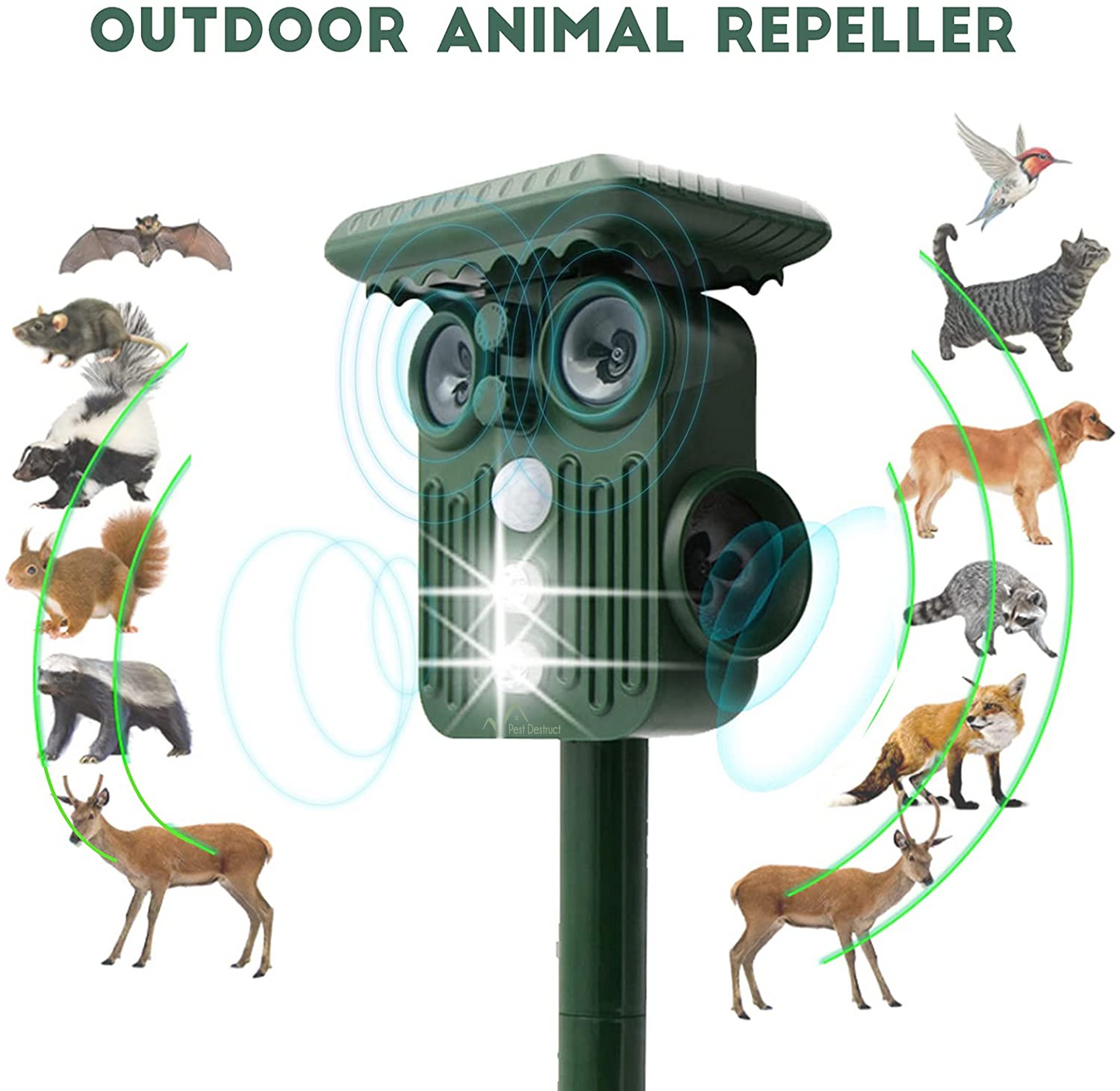 Outdoor Solar Deer Deterrent | Waterproof and Adjustable