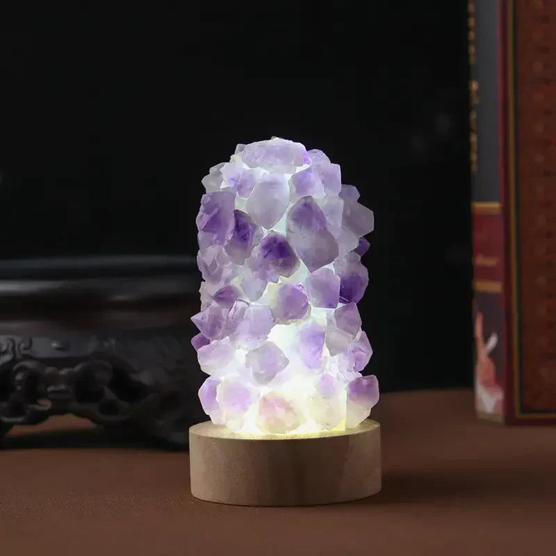 Purple Amethyst Table Lamp - Soothing Home Lighting