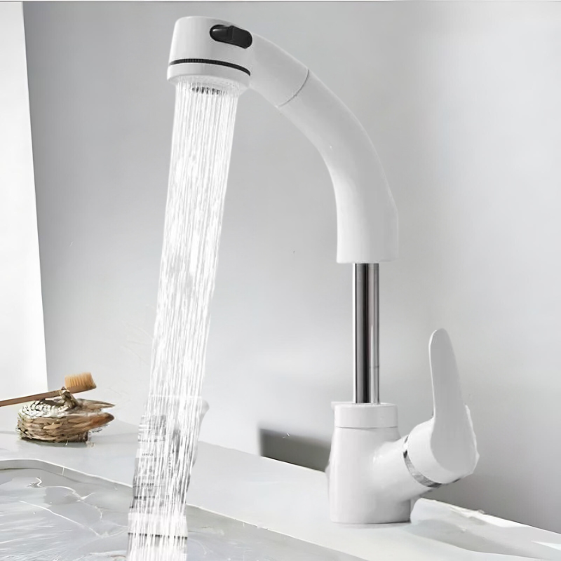Adjustable Brass Kitchen Faucet for Easy Use