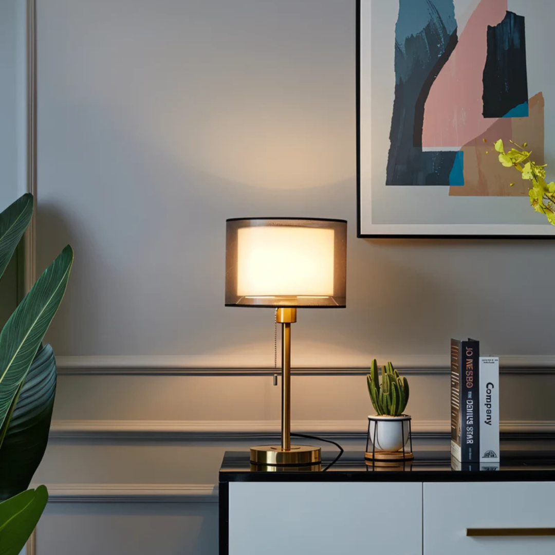Soft Fabric Double Shade Table Light