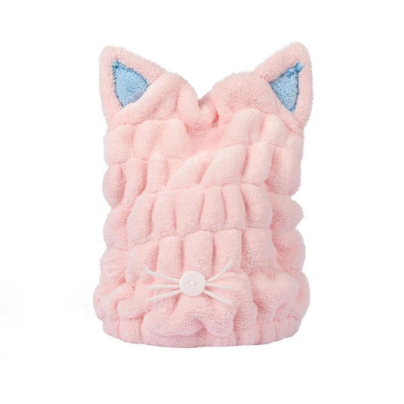Adorable Kitty Hooded Microfiber Bath Turban