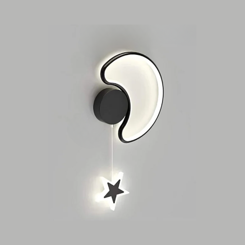 Whimsical Cloud Wall Lamp with Stars and Moon