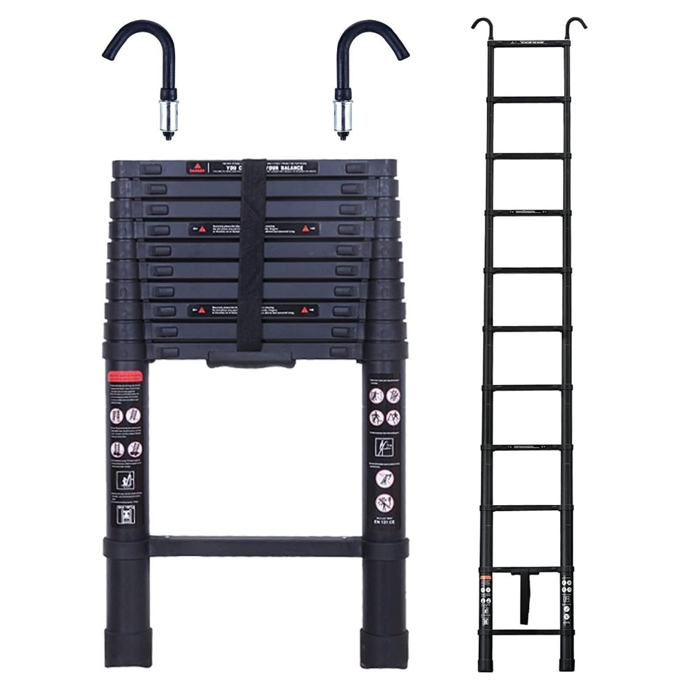 Strong Adjustable Roofing Ladder with Safety Hook