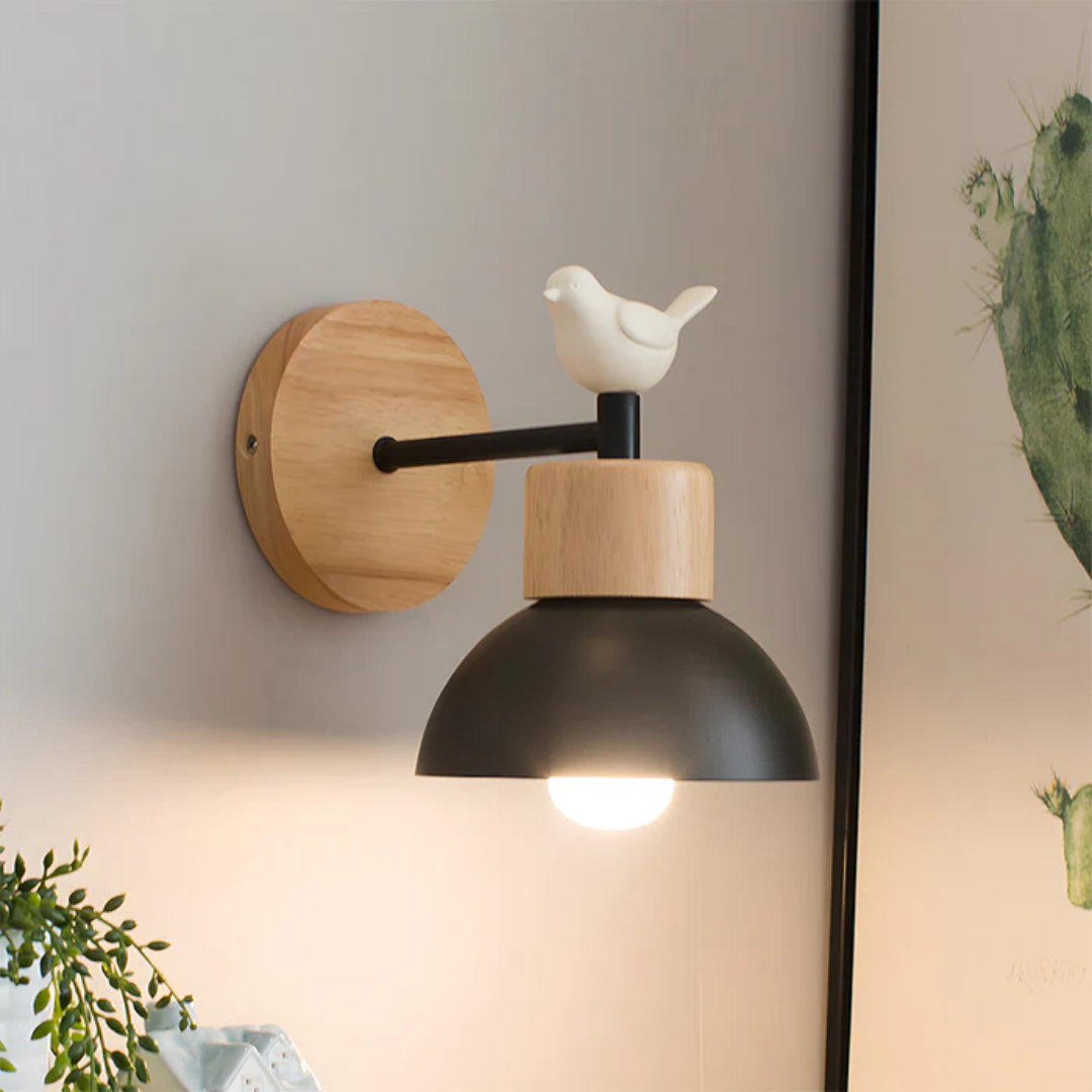 Rustic Wooden Wall Light Fixture