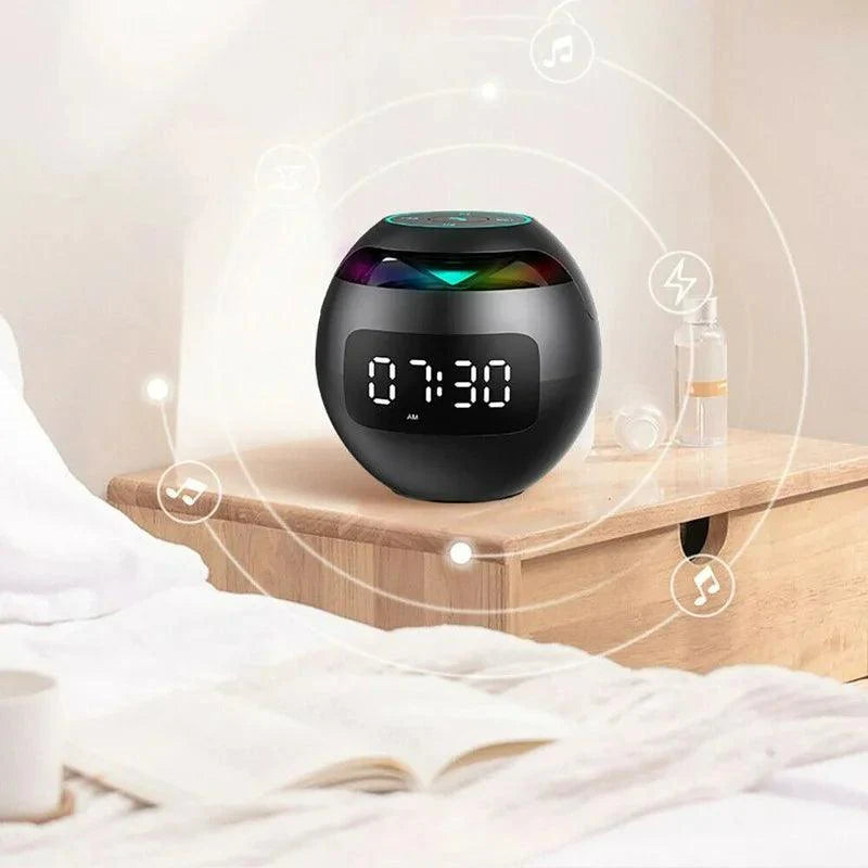 Bluetooth 5.0 Alarm Clock Speaker with LED Night Light and 2200mAh Battery โ Multifunctional Digital Clock and Sound System 3