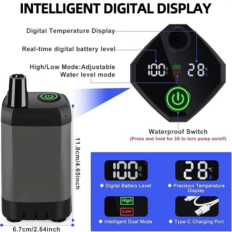 Camping Shower Kit with 5-Gallon Foldable Bucket โ Rechargeable Pump & Intelligent Digital Display for Portable Outdoor Shower