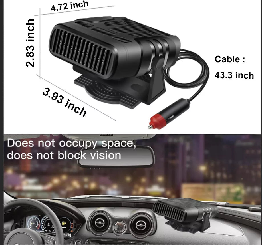 Compact Car Heater Defroster for Winter Warmth