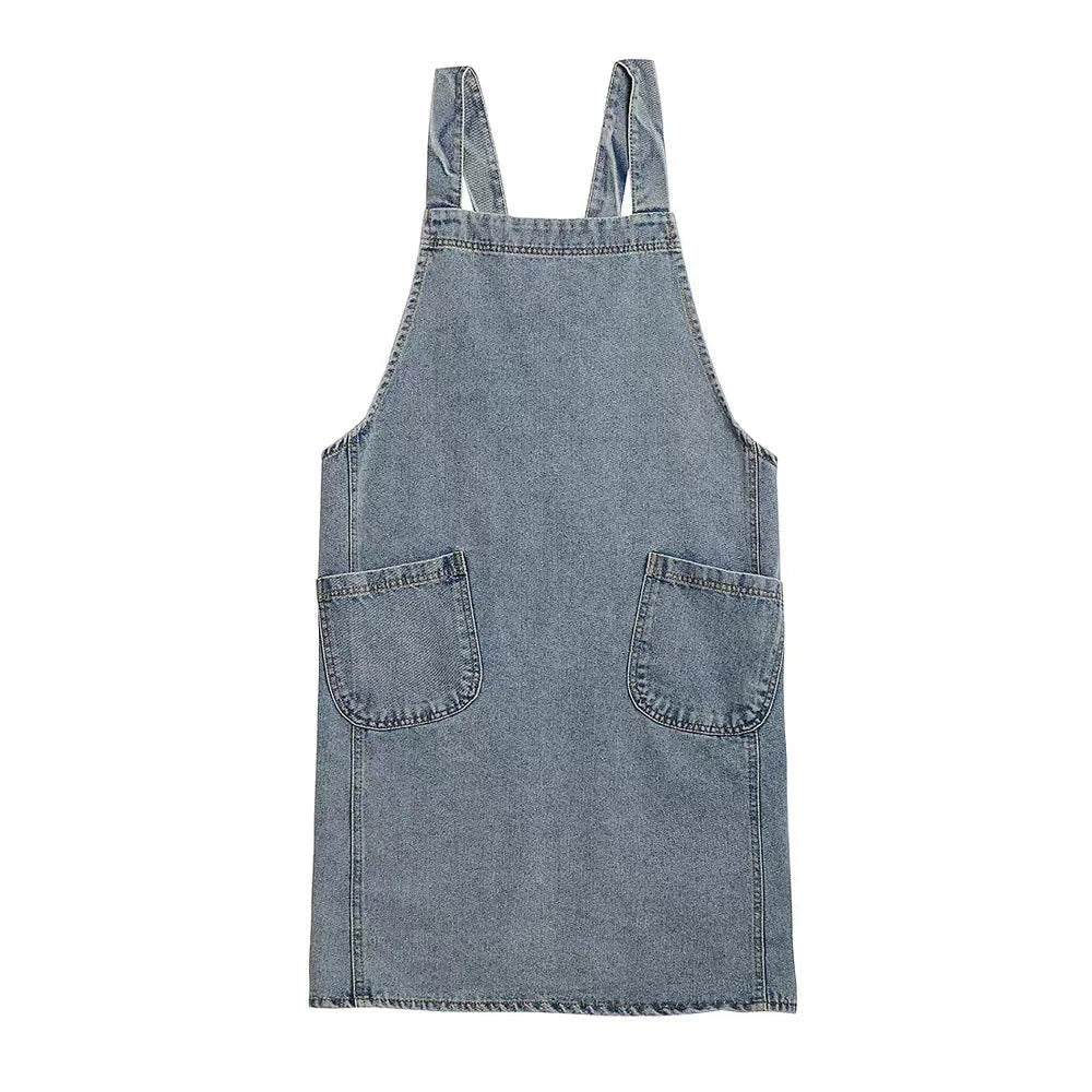 Relaxed Fit Cotton Apron with Pockets