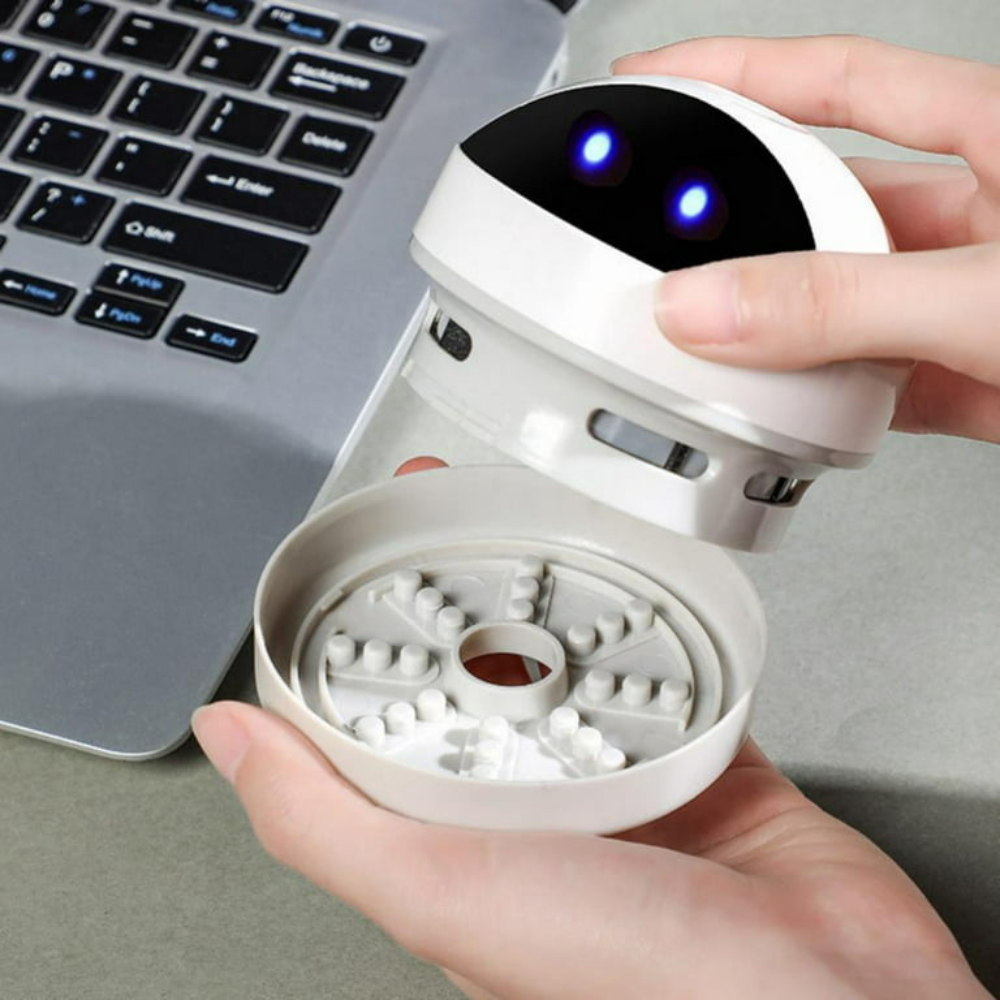 Compact USB Charging Desk Hoover โ Mini Vacuum Cleaner Robot for Effortless Cleaning of Dust and Crumbs 6
