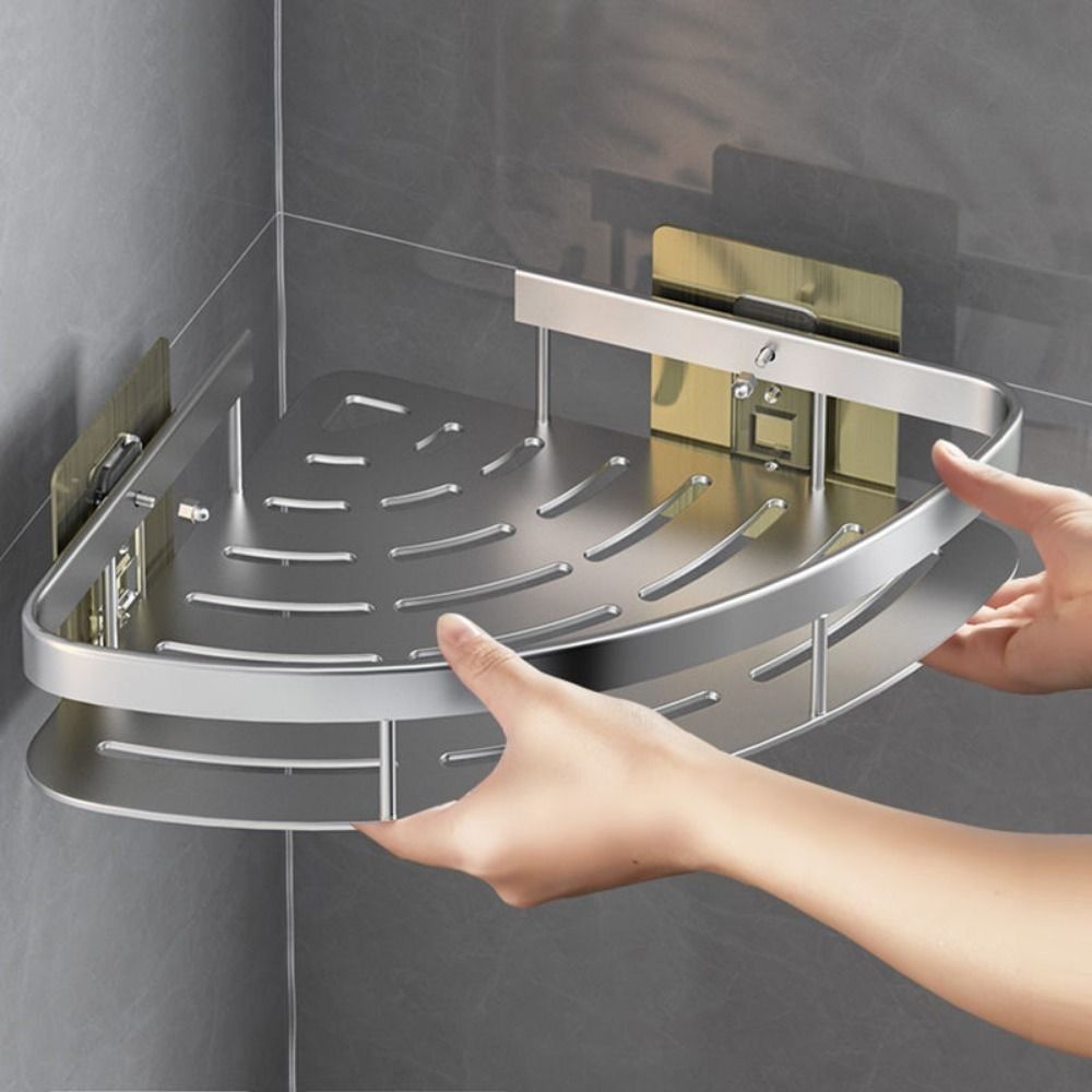 Easy Install Bathroom Shelf - Slim Aluminum Wall Storage