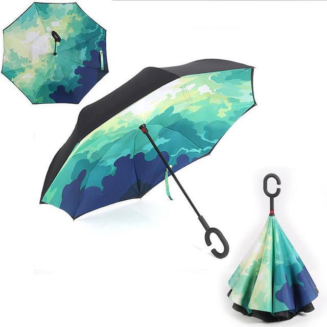 Waterproof Automatic Compact Reverse Umbrella