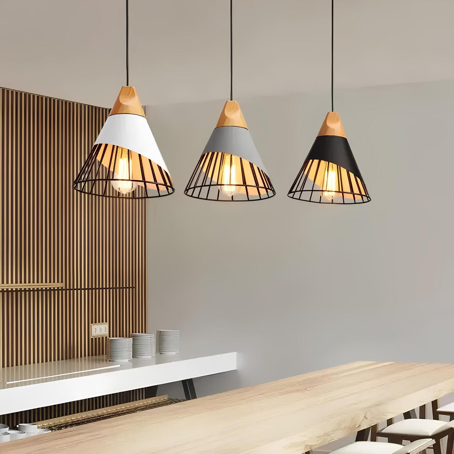 Rustic Metal Pendant Light With Open Frame