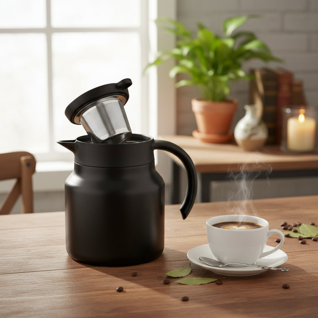 Insulated Teapot with Infuser โ 800ml Capacity, Stainless Steel and Ceramic Liner for Perfectly Brewed Beverages a2