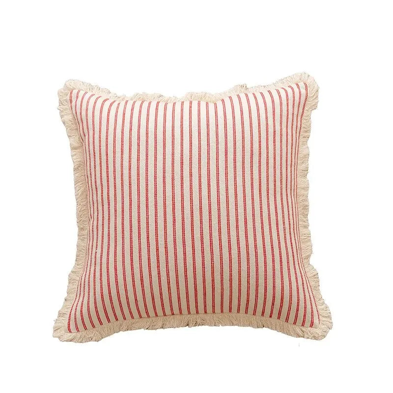 Jacquard Cushion Covers with White Frill โ 45x45 cm Decorative Scatter Cushions for Stylish Home Decor 9