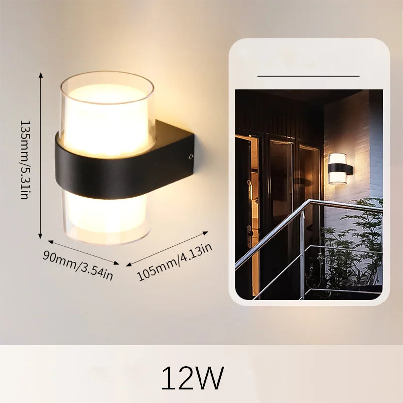 Outdoor LED Wall Lamp with Motion Sensor and Dusk Timer
