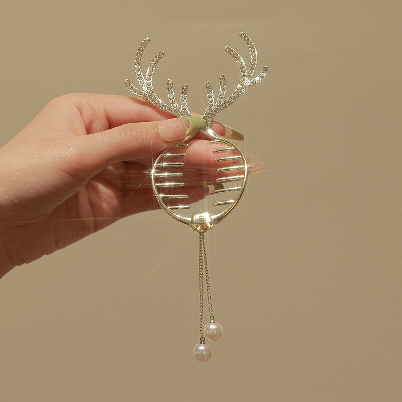 Beautiful Deer Hair Tie Pony Clip