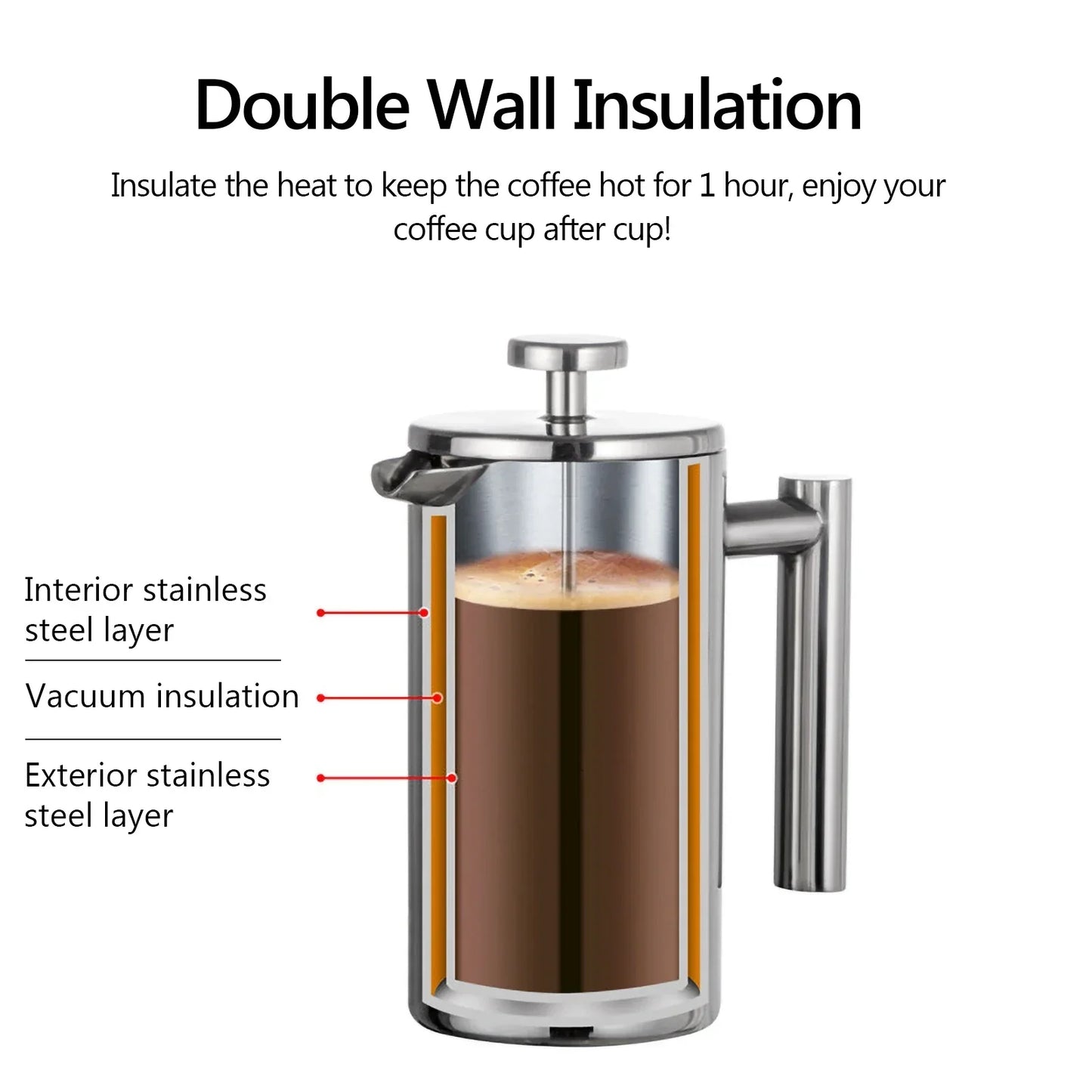 Premium Stainless French Coffee Brewer - Halri