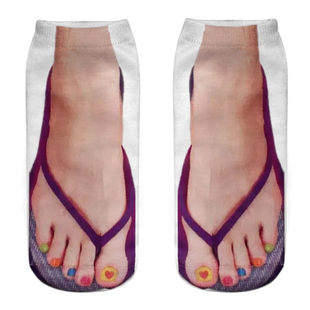 Quirky 3D Designed Humorous Ankle Socks