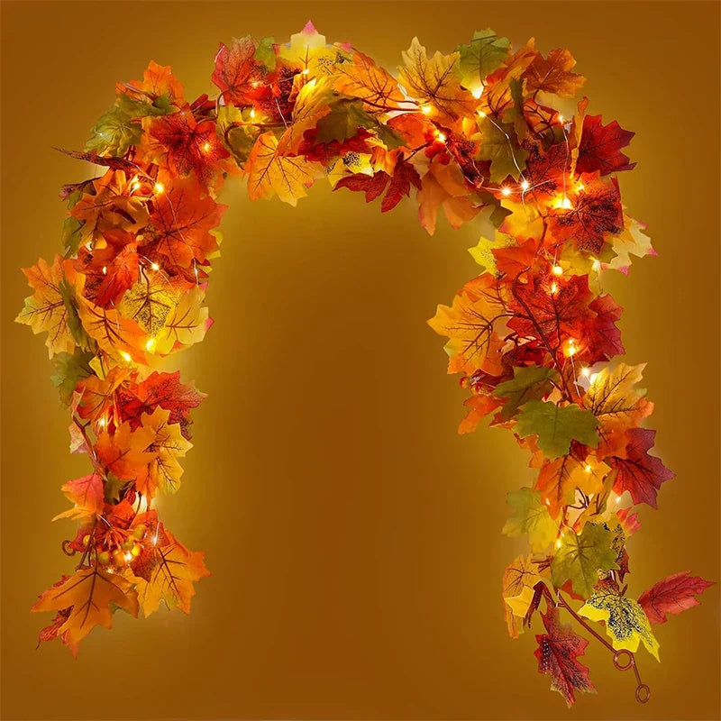 Autumn Artificial Maple Leaf Home Decor Garland