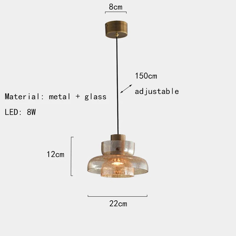 Stylish Unique Glass Pendant Light with Cracked Design