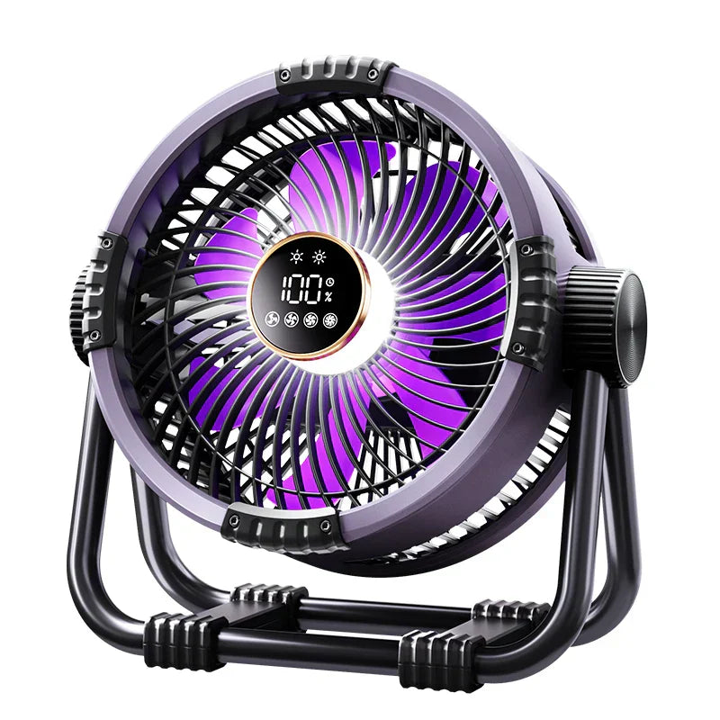 Portable 4-in-1 Fan and Night Lamp with Rechargeable Battery - Halri