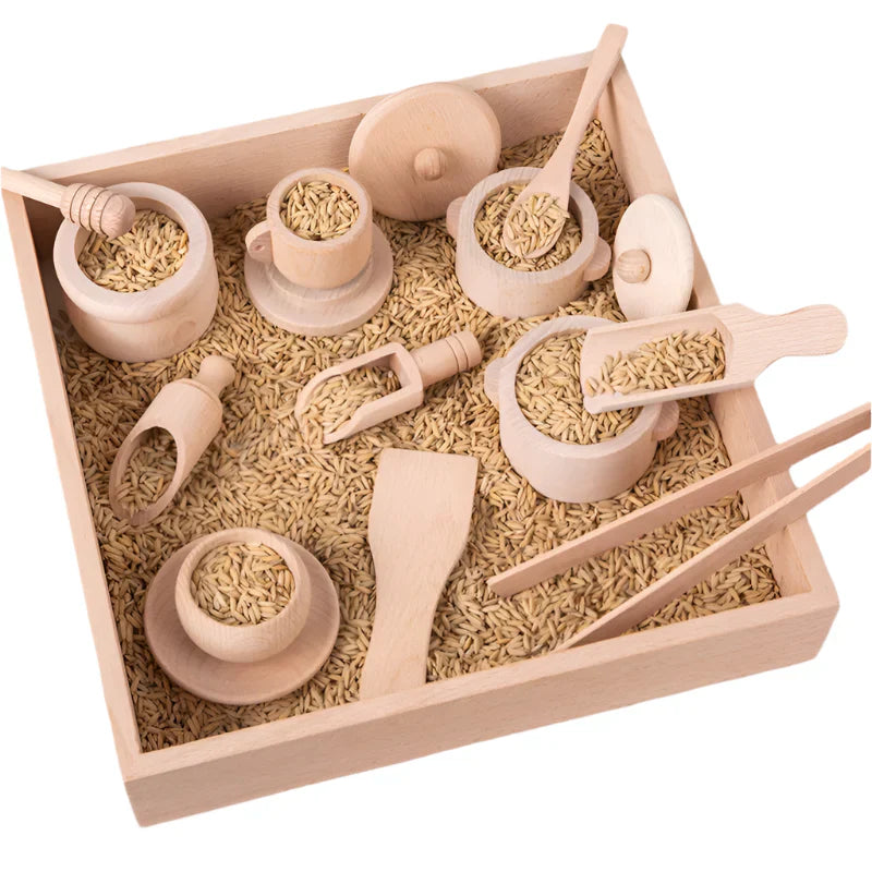 Kids Wooden Play Kitchen Set