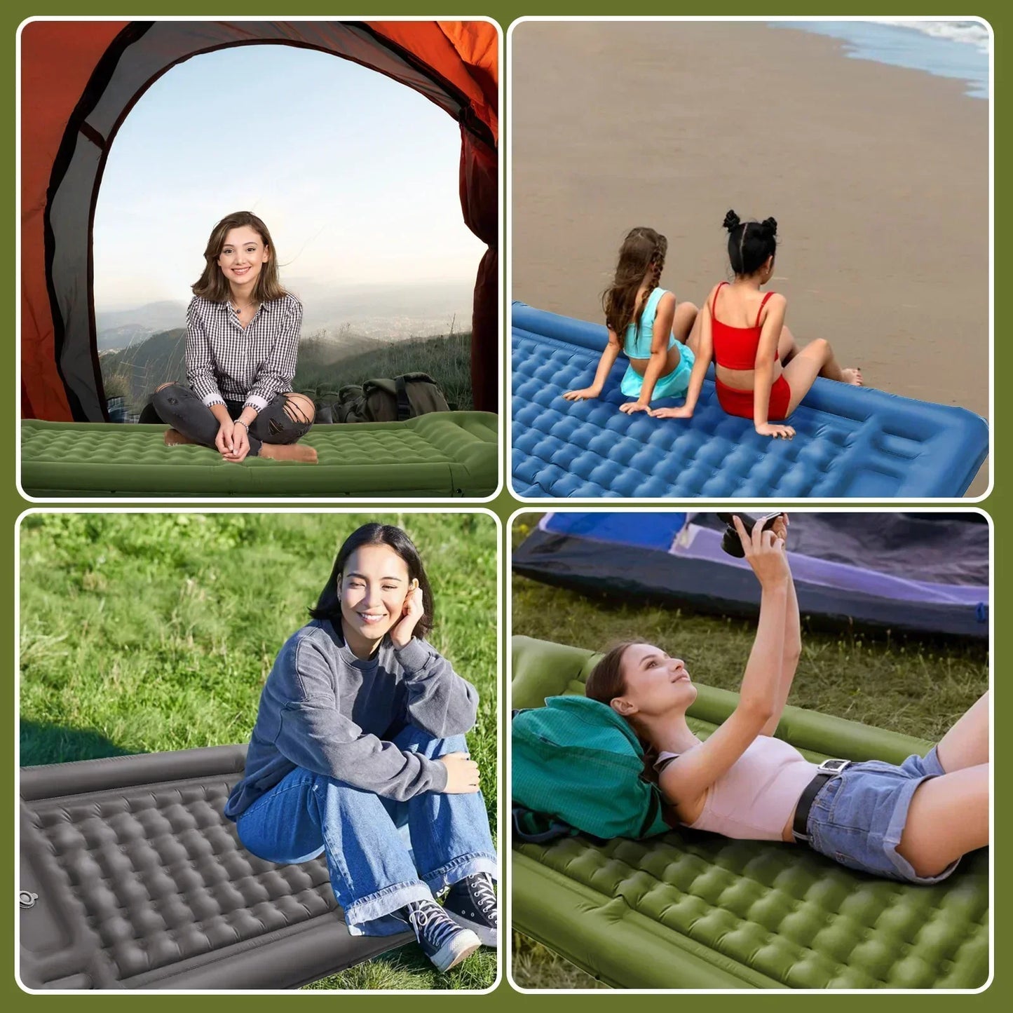 Lightweight Camping Air Mattress with Foot Pump