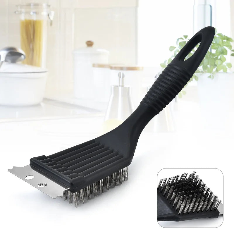 Premium 3-in-1 Grill Brush with Stainless Steel Bristles - Halri