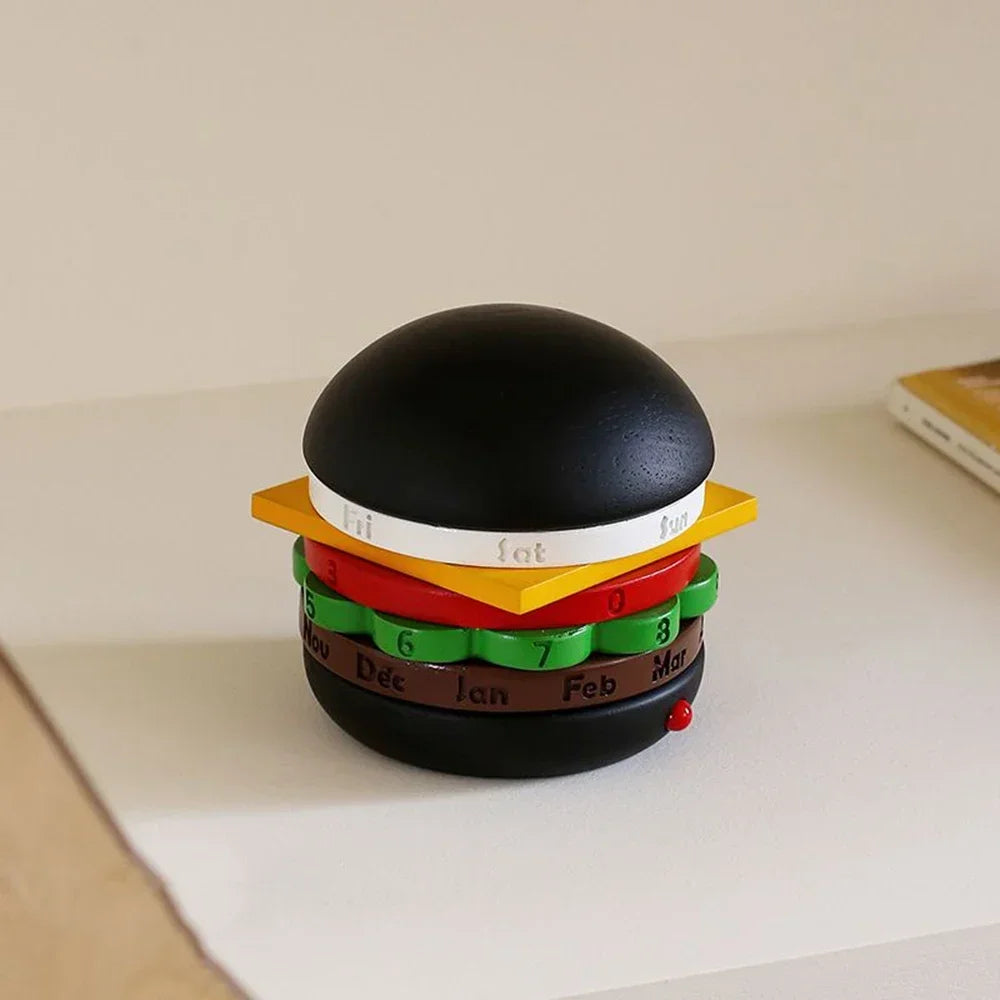 Classic Wood Burger Desk Calendar
