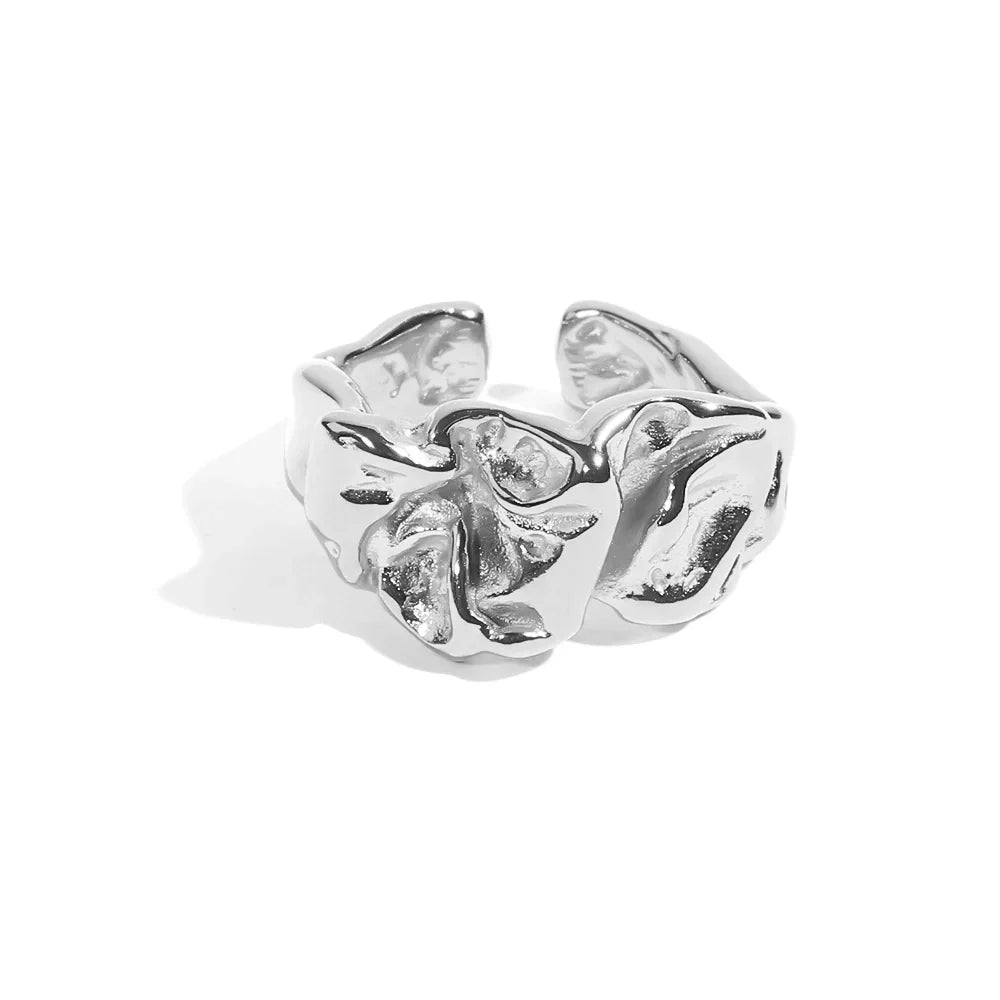 Flexible Wavy Volcanic Stone Ring