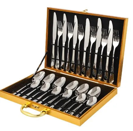 Luxurious Gold and Silver 24pc Cutlery Set