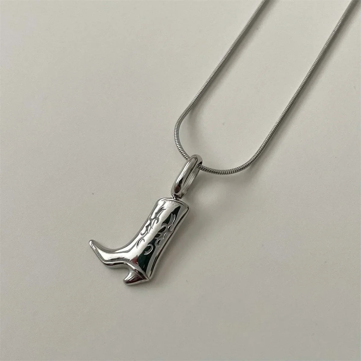 Rustic Farmhouse Boot Pendant Necklace