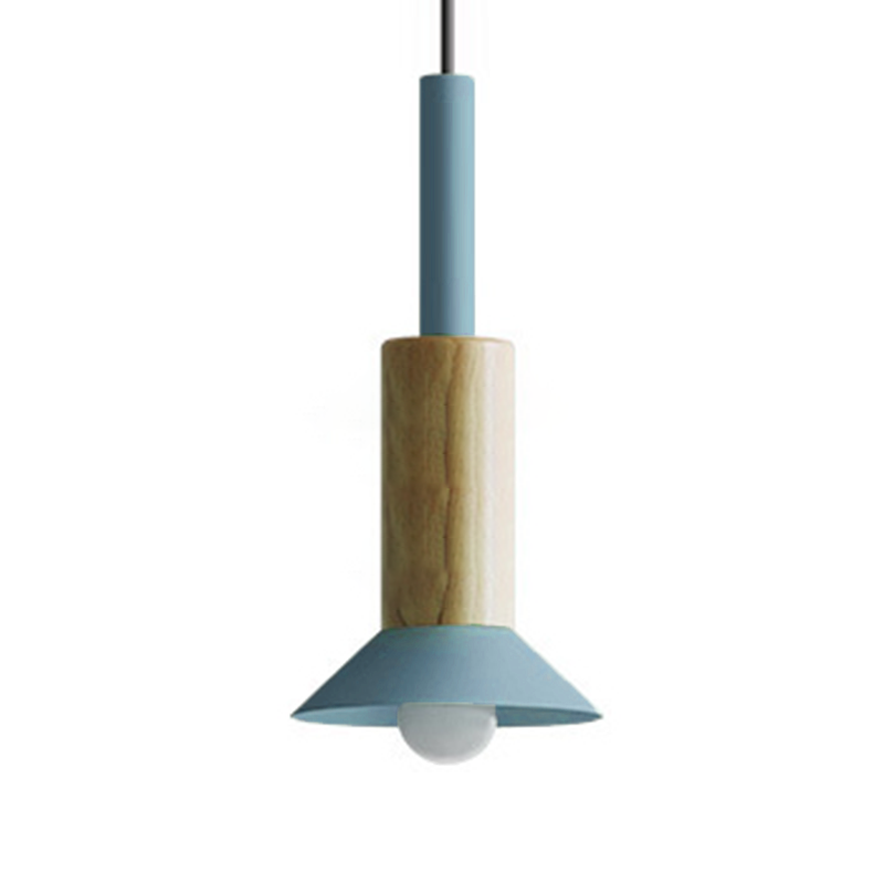 Scandinavian Pendant Light in Wood and Iron โ Modern Minimalist Fixture for Living Room or Bedroom 3