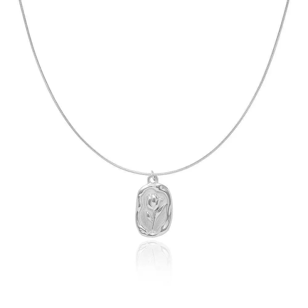 Delicate Flower Drop Pendant Necklace