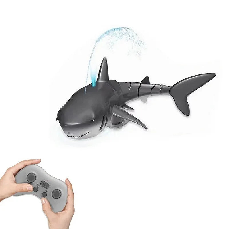 Shark Whale Spray Water Toy with 2.4G Remote Control, Bionic Spine, Realistic Swimming - Safe for Ages 6+
