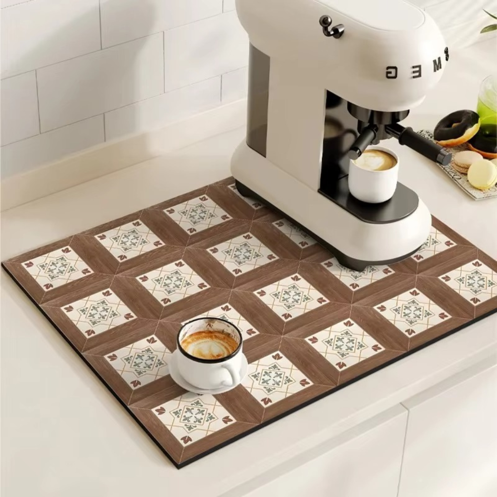 Waterproof Kitchen Coffee Mat Protective Decorative Design