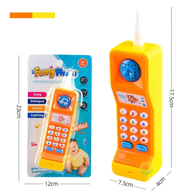 Vintage Learning Phone with Sound Effects, Flashing Lights, Simulated Phone Calls and Easy to Hold, Safe for Months 18+