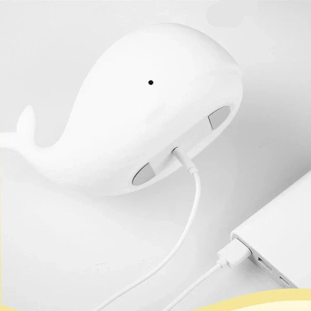 Whale-Shaped LED Night Light for Kids โ Soft Rechargeable Portable Night Light with 8 Color Options 4
