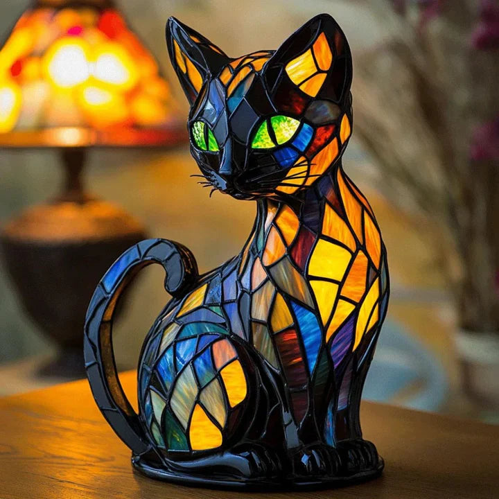 Colorful Cat Table Lamp with LED Light - Halri