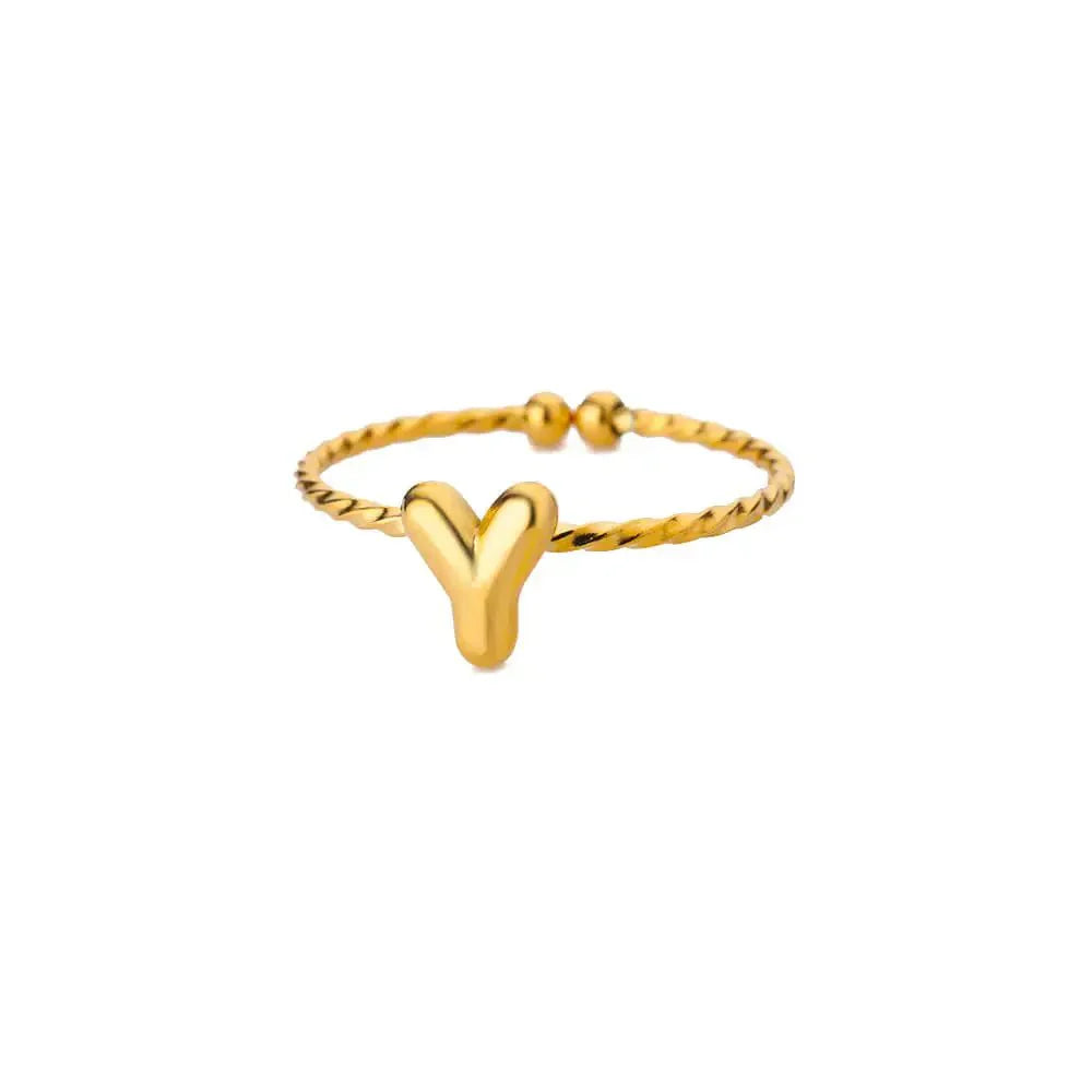 Simple Personalized Initial Bubble Ring