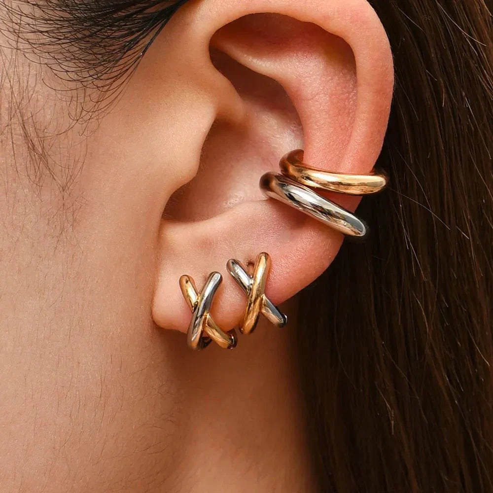Chic Cross Over Drop Earrings - Halri