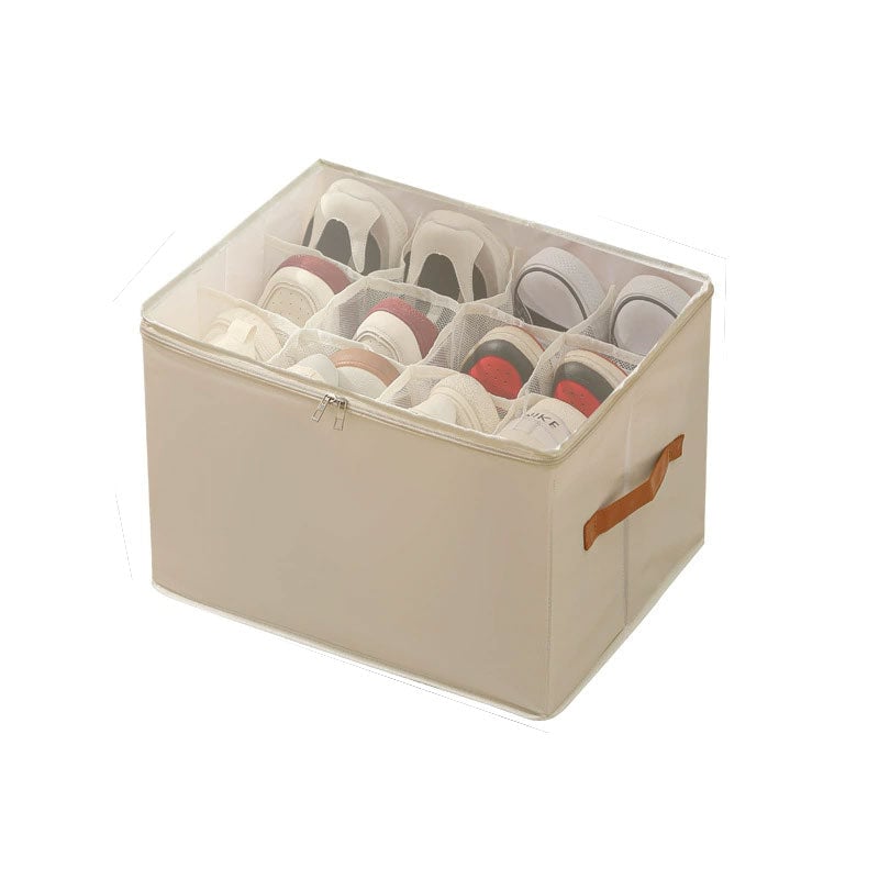 Folding Shoe Storage Box with Clear Top