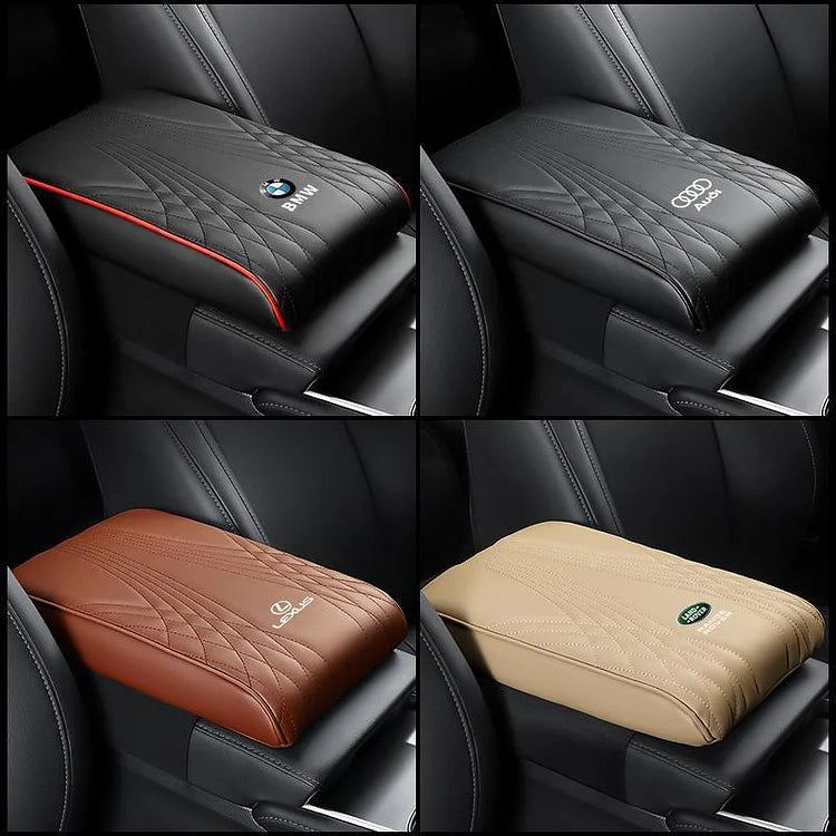 Luxury Auto Armrest Seat Pad - Leather Console Protector