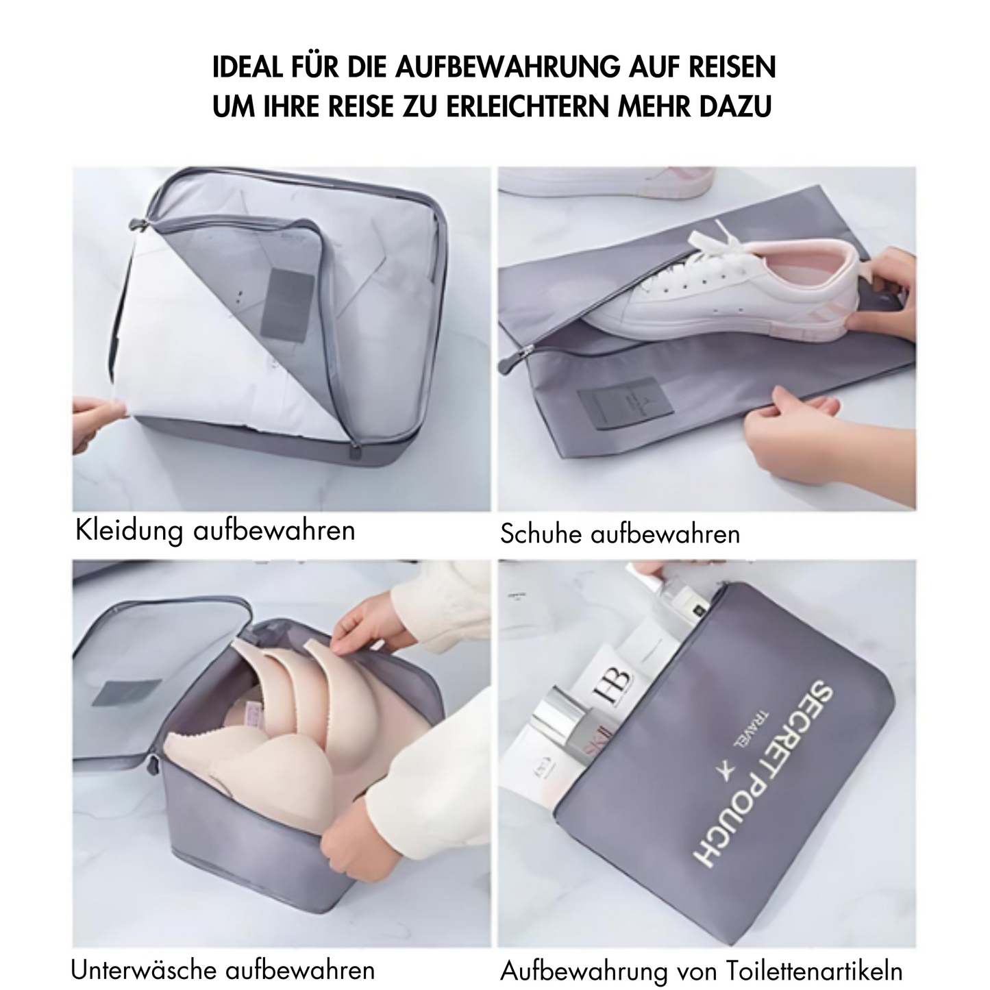 Spacious Travel Storage Bag Set with Extra Compartments