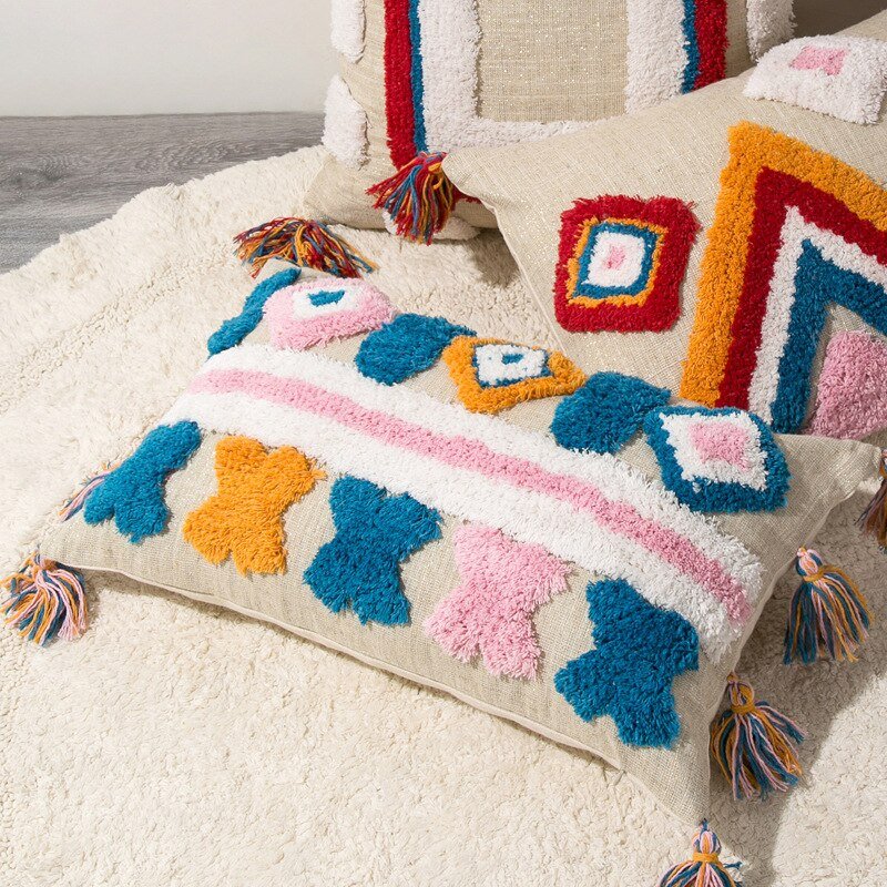 Colorful Bohemian Throw Pillow