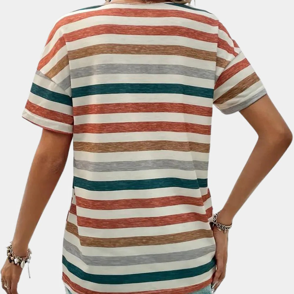 Relaxed Fit Stripe Ladies Tee