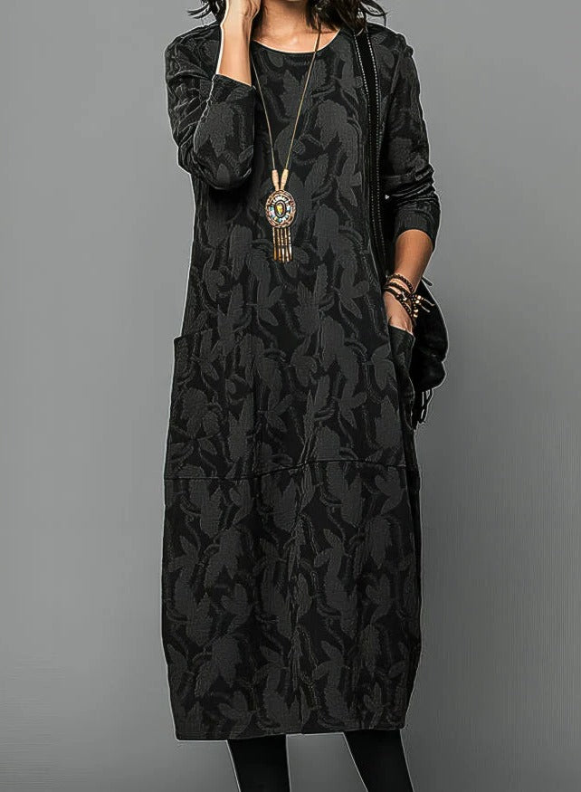 Cozy Round Neck Women's Winter Dress