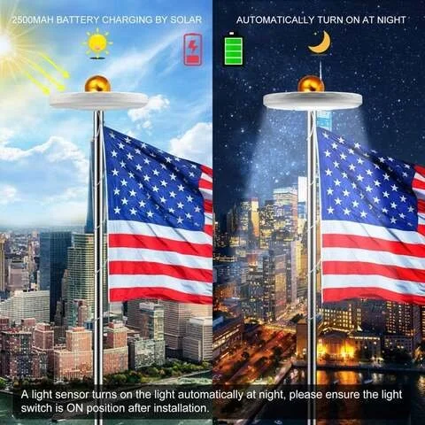 Bright Solar Powered Flag Light