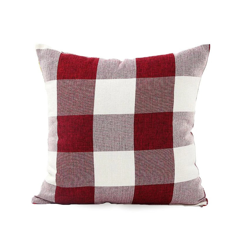 Warm Plaid Cushion Cover in Rustic Home Style